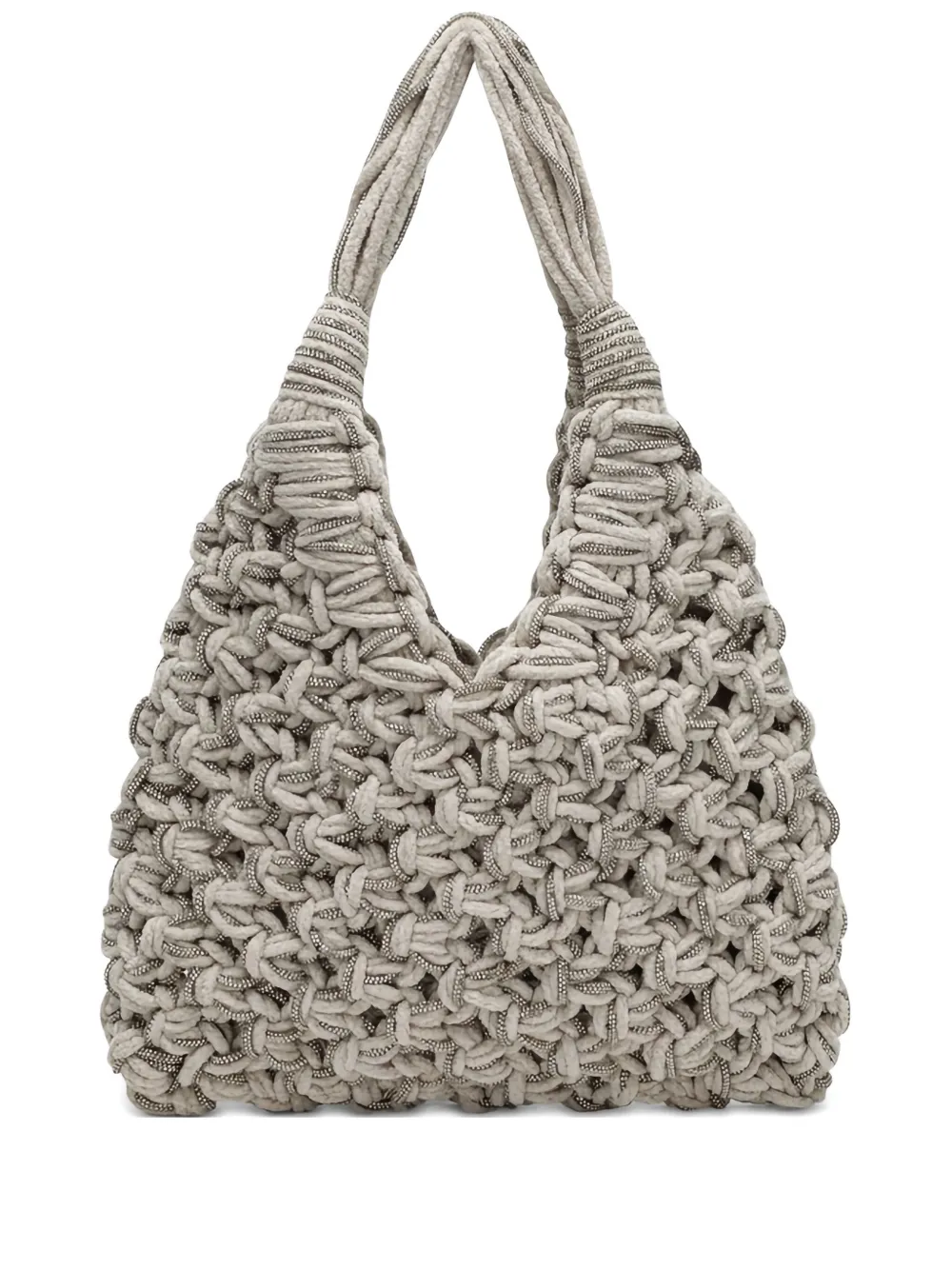 Hibourama Borsa tote Vannifique con decorazione - Toni neutri