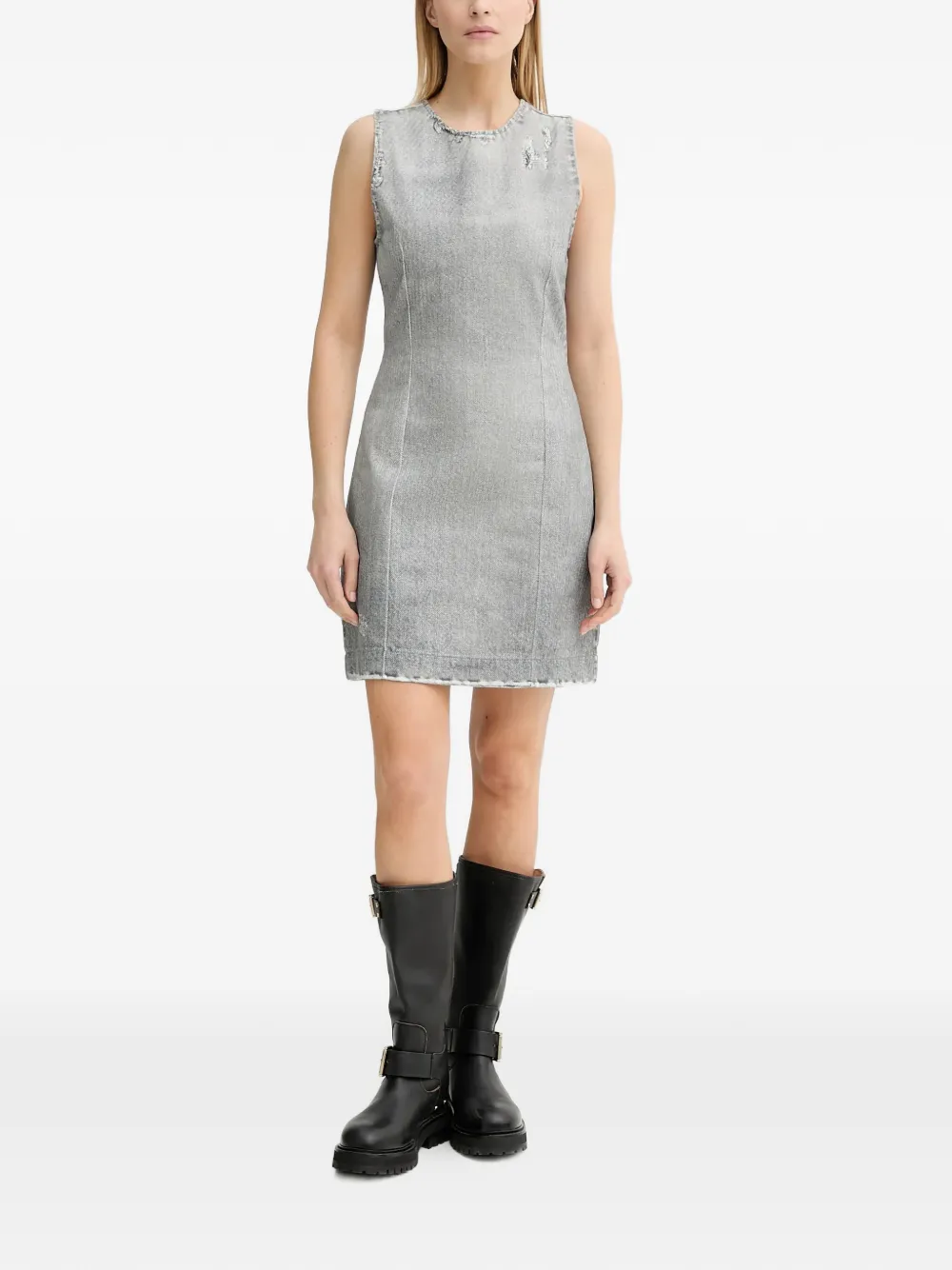  Won Hundred Allegra Distressed Zip Dress - Grey 