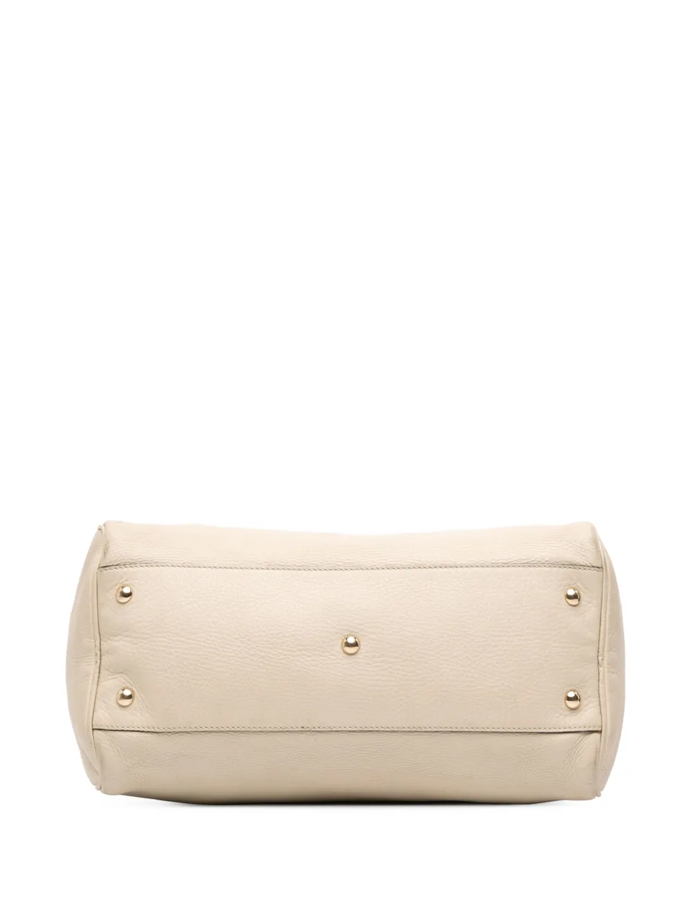 Pre-owned Gucci 2016-2025 Medium Calfskin Bamboo Shopper Boston Bag Satchel In White