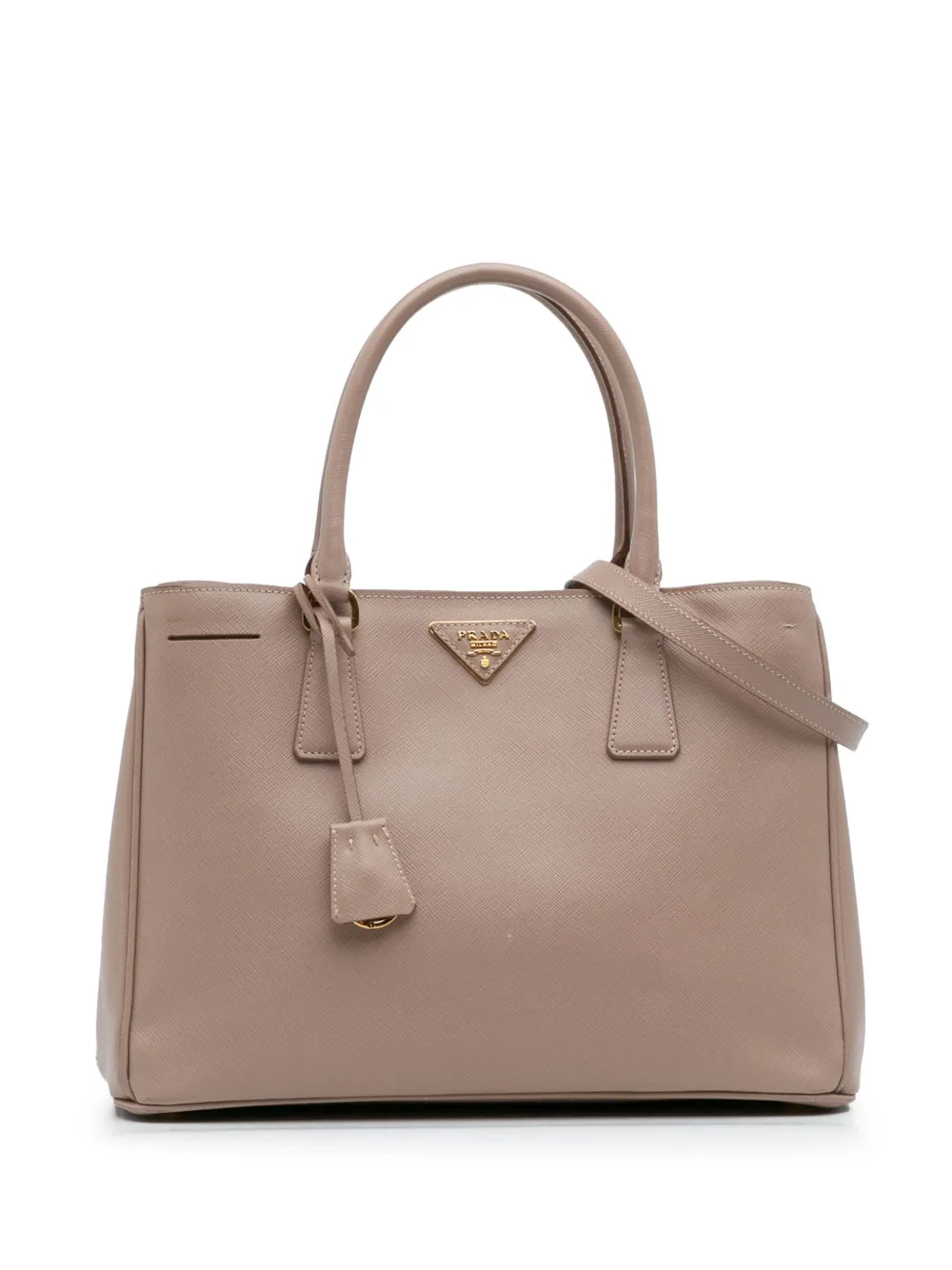 Pre-owned Prada 2013-2025 Medium Saffiano Lux Galleria Satchel In Brown