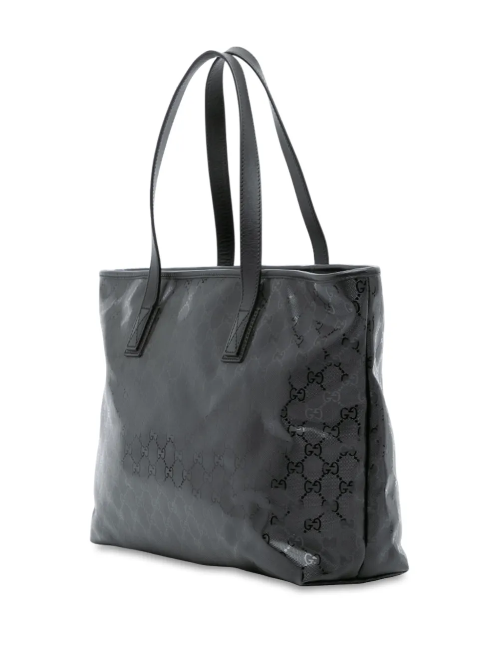 Pre-owned Gucci 2016-2025 Gg Imprime Tote Bag In Black