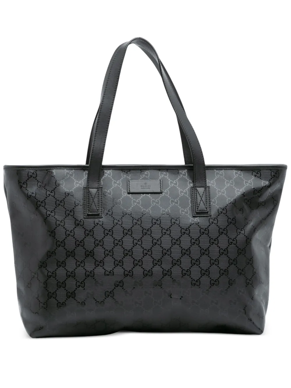 Pre-owned Gucci 2016-2025 Gg Imprime Tote Bag In Black