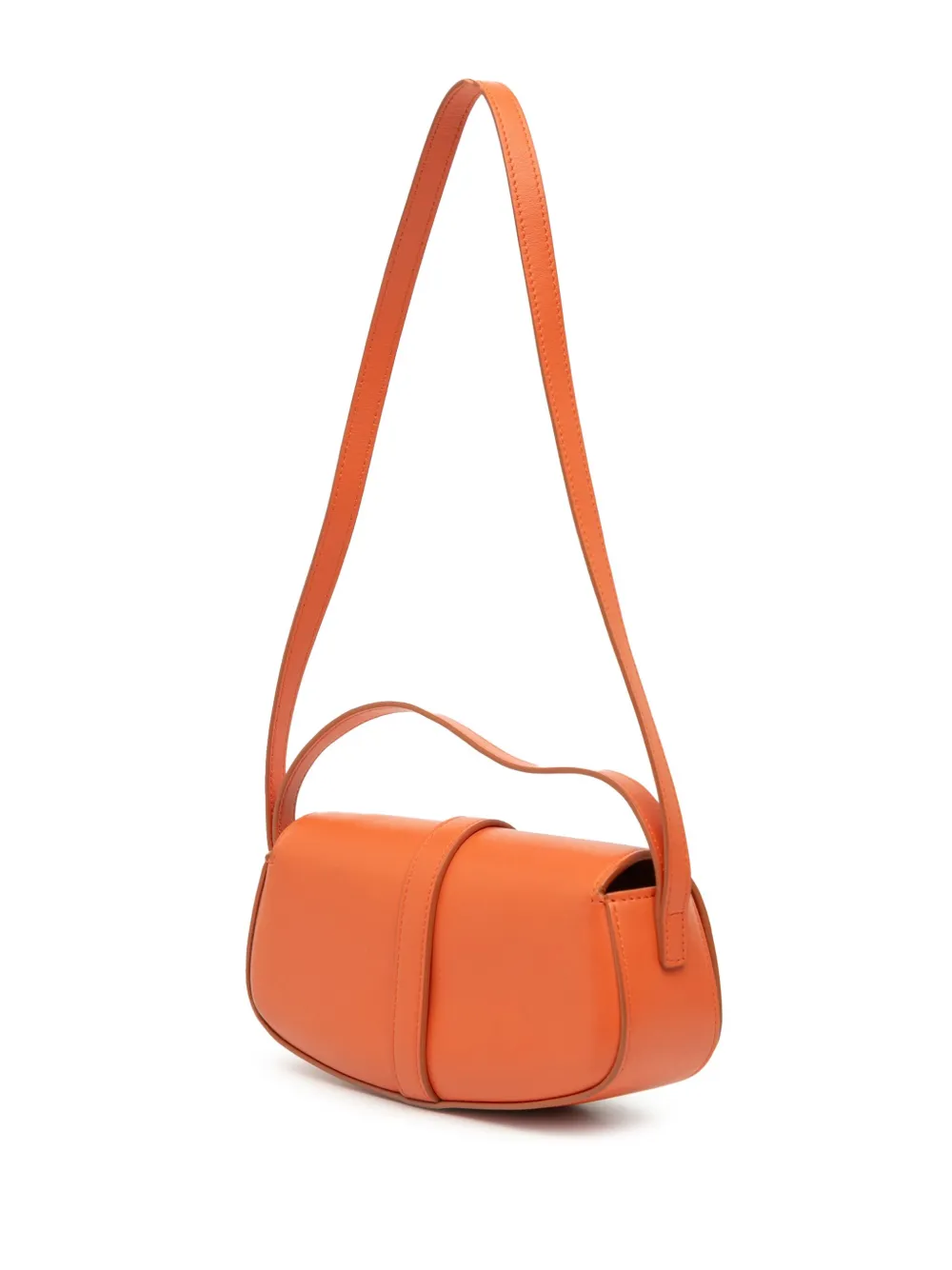 Pre-owned Celine 2021 Smooth Calfskin Tabou Clutch On Strap Satchel In Orange