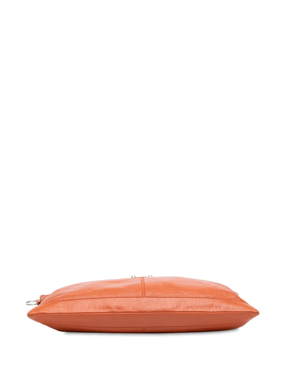 Pre-owned Balenciaga 2015 Lambskin Motocross Classic Clip L Clutch Bag In Orange