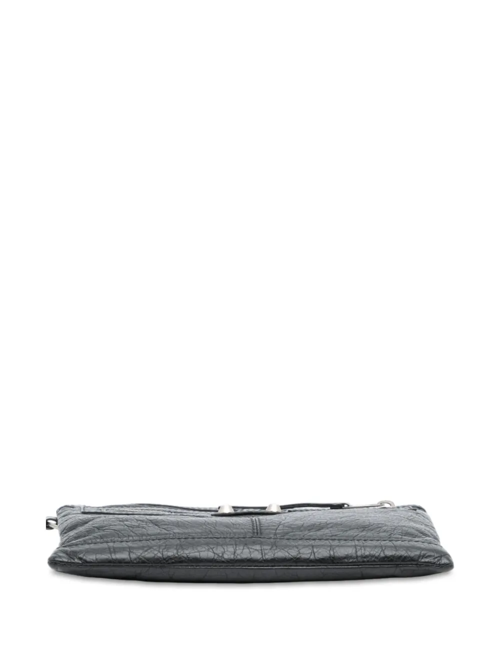 Pre-owned Balenciaga 2016 Lambskin Motocross Classic Clip S Clutch Bag In Black