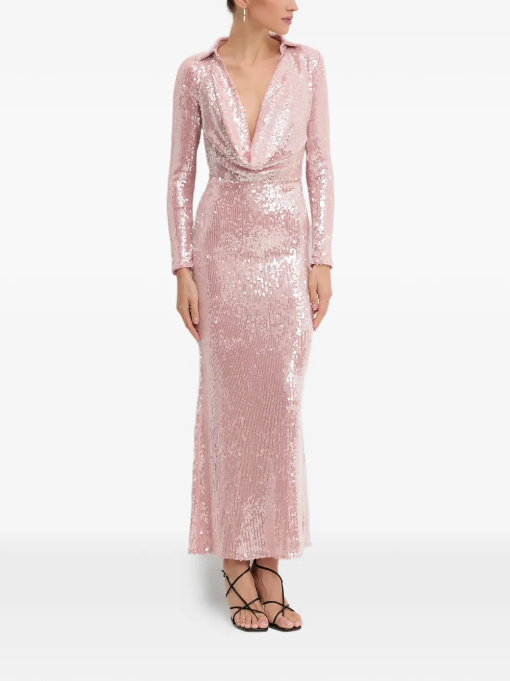  Bardot Sequined Midi Dress - Pink 