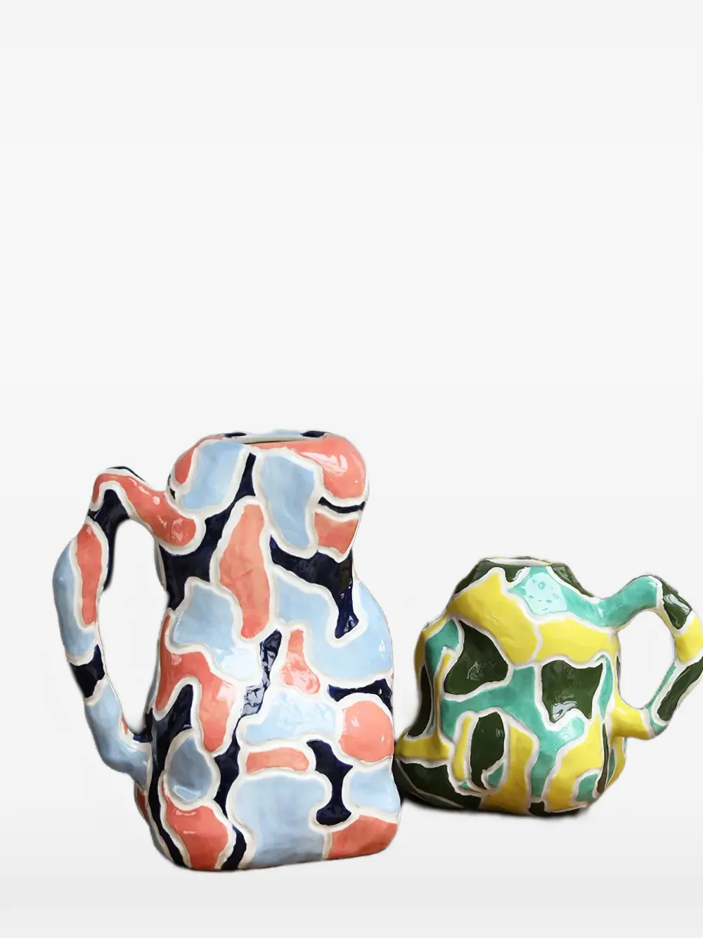 &k Amsterdam large patterned jug vase (30cm x 25.5cm) - Blauw