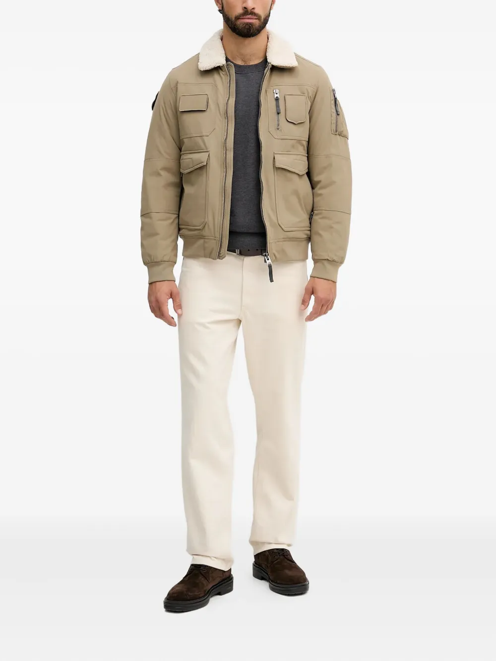 Aeronautica Militare shearling-collar multi-pocket bomber jacket | Bomber Jackets | Image 2