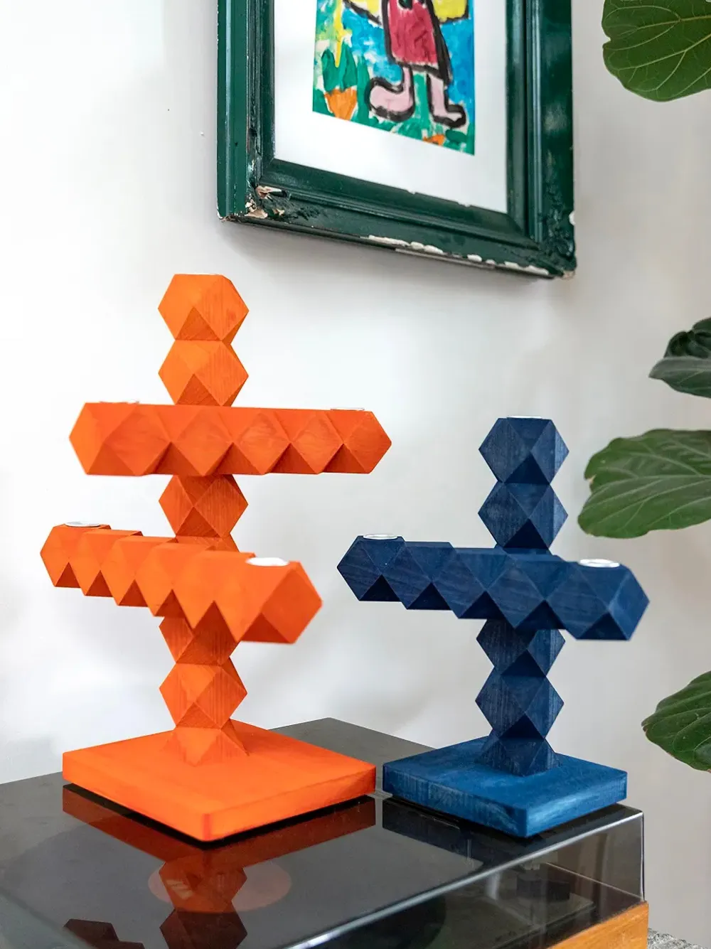  &k Amsterdam Clean Cut Candle Holder - Orange 