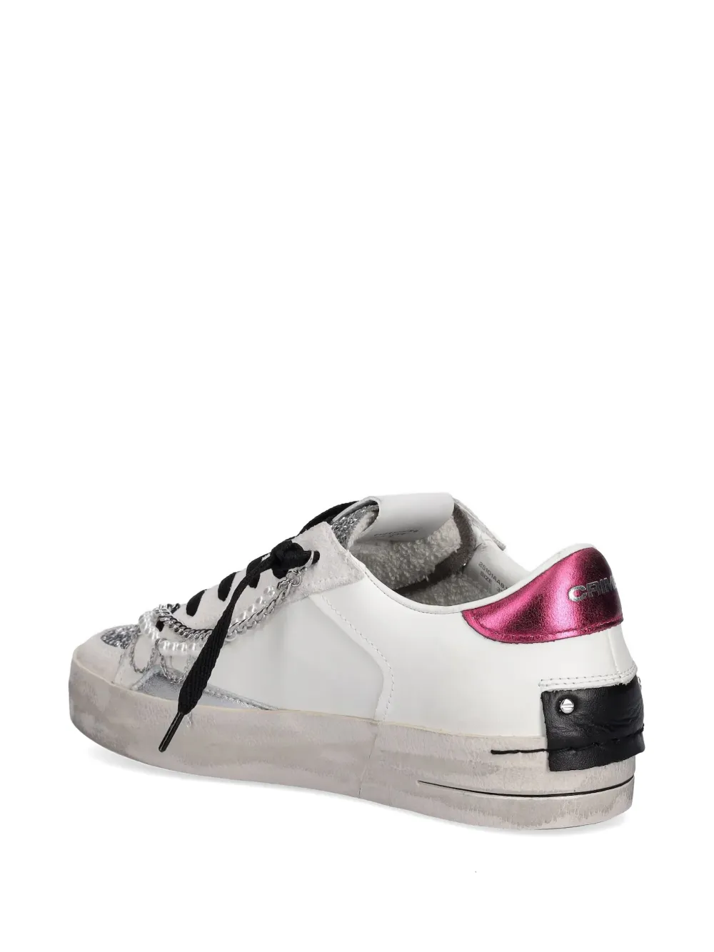 Crime London Sneakers met glitter en parel afwerking Wit