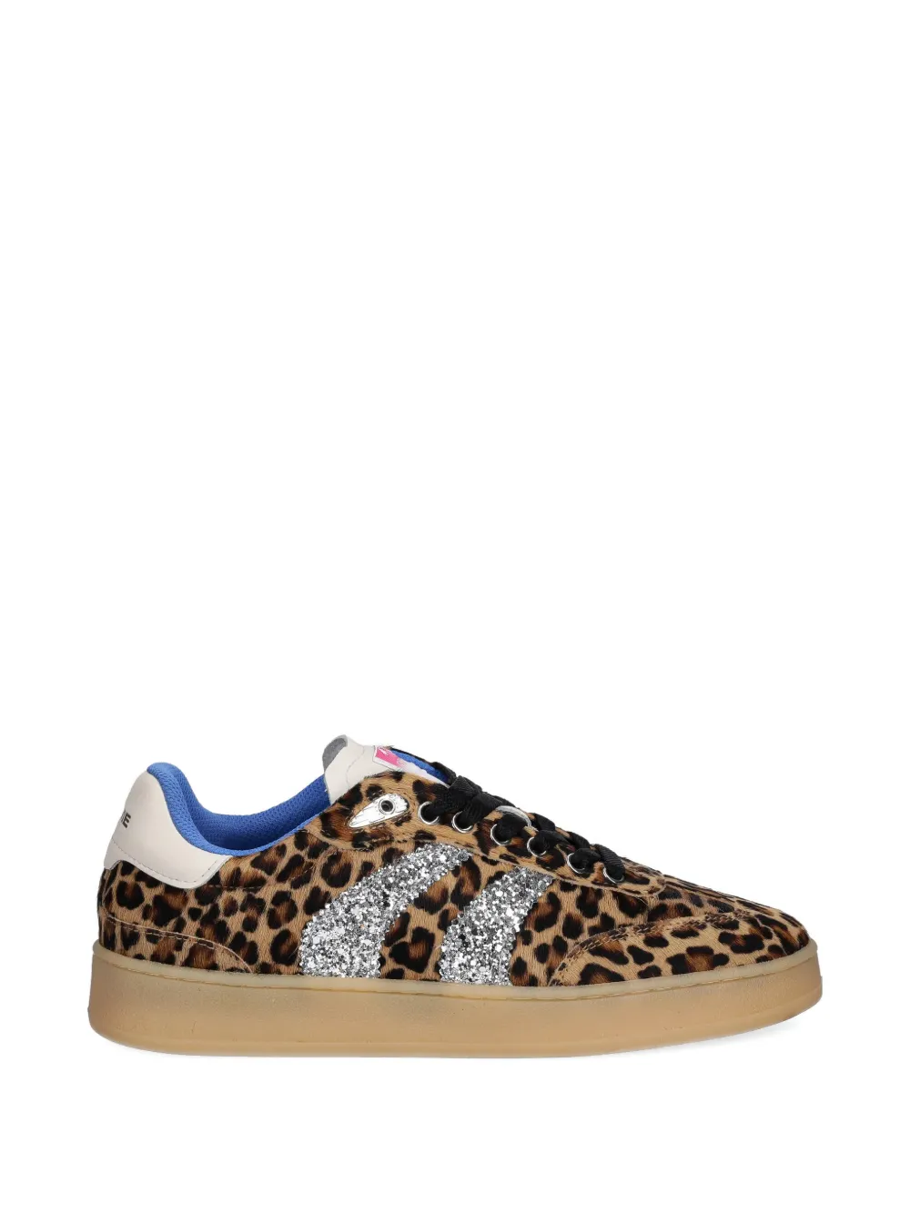 Crime London leopard-print glitter-detail sneakers - Marrone