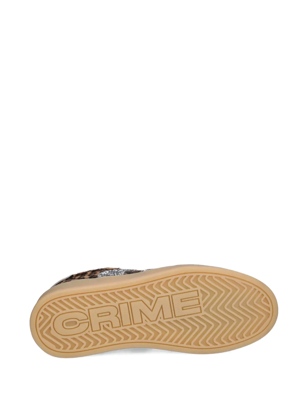 Crime London Sneakers met luipaardprint en glitterdetail Bruin