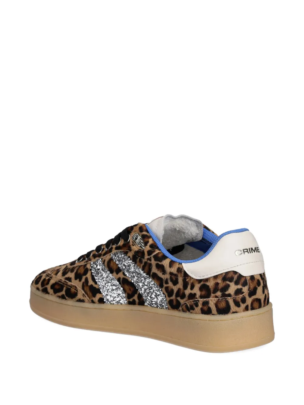 Crime London Sneakers met luipaardprint en glitterdetail Bruin