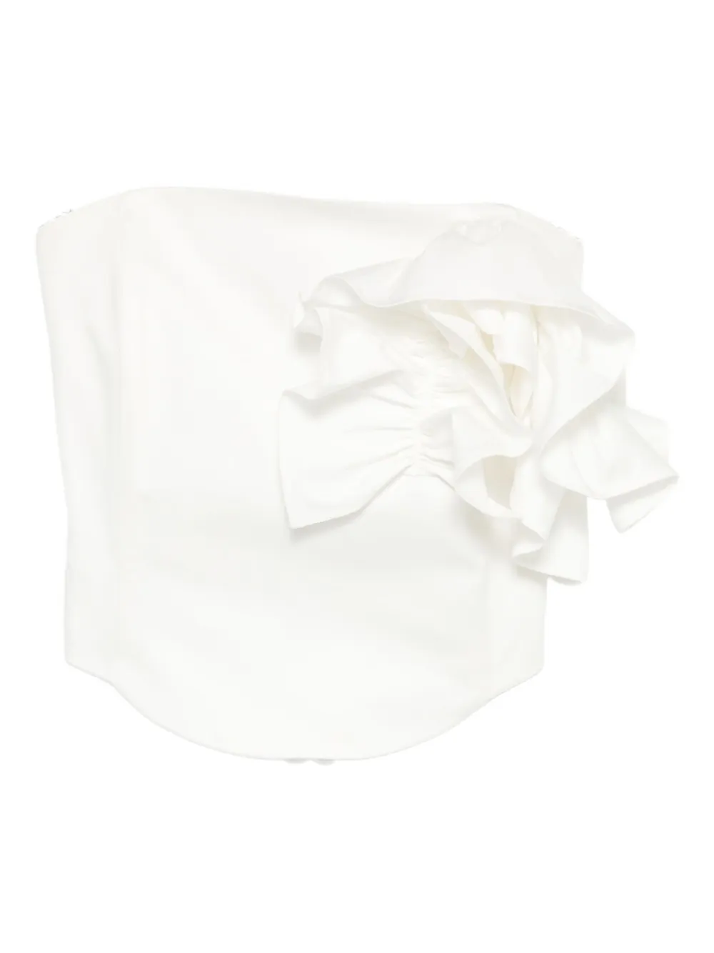 Rhizome Amora Ruffle-detail Corset Top In White