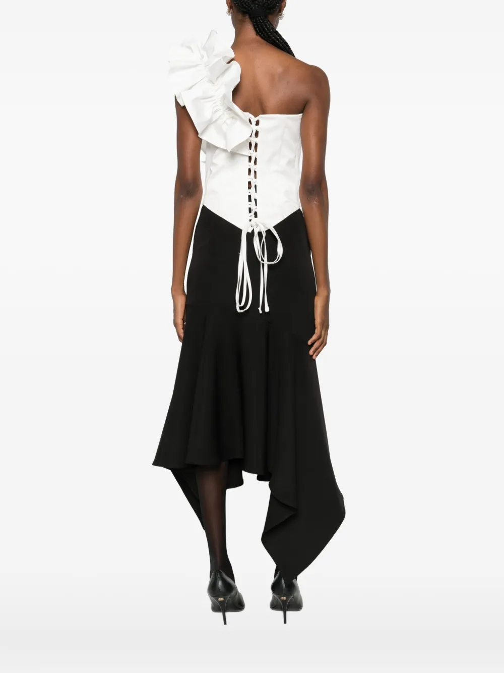 Rhizome Amora Ruffle-detail Corset Top In White