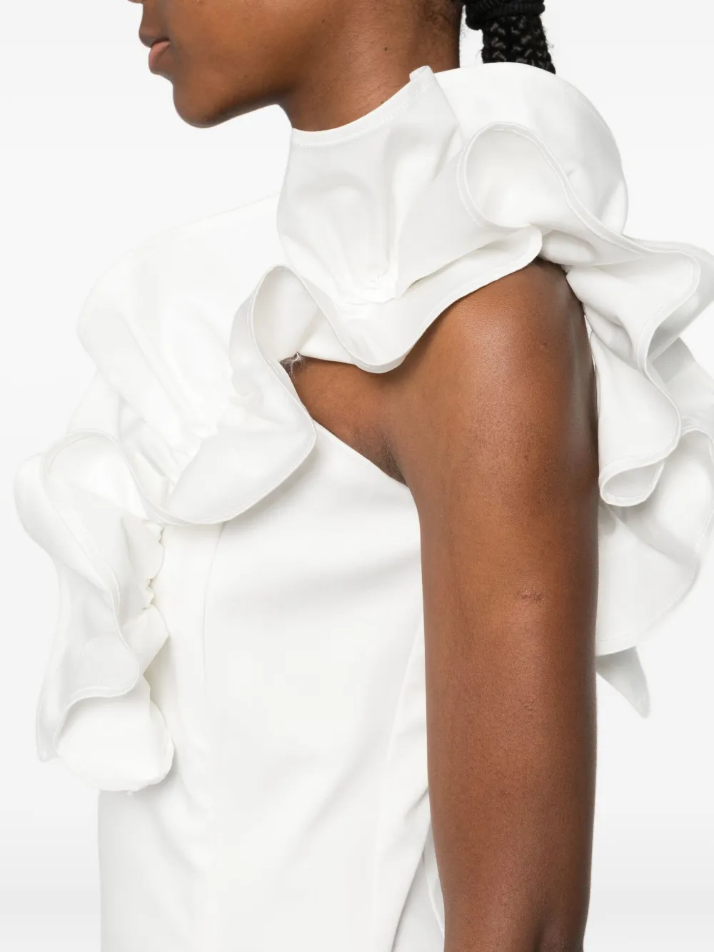 Rhizome Amora Ruffle-detail Corset Top In White