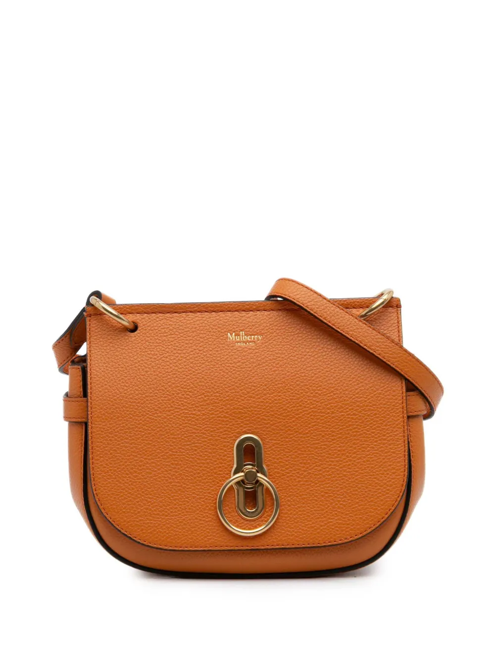 Pre-owned Mulberry 2021-2025 Small Leather Amberley Crossbody Bag In Orange