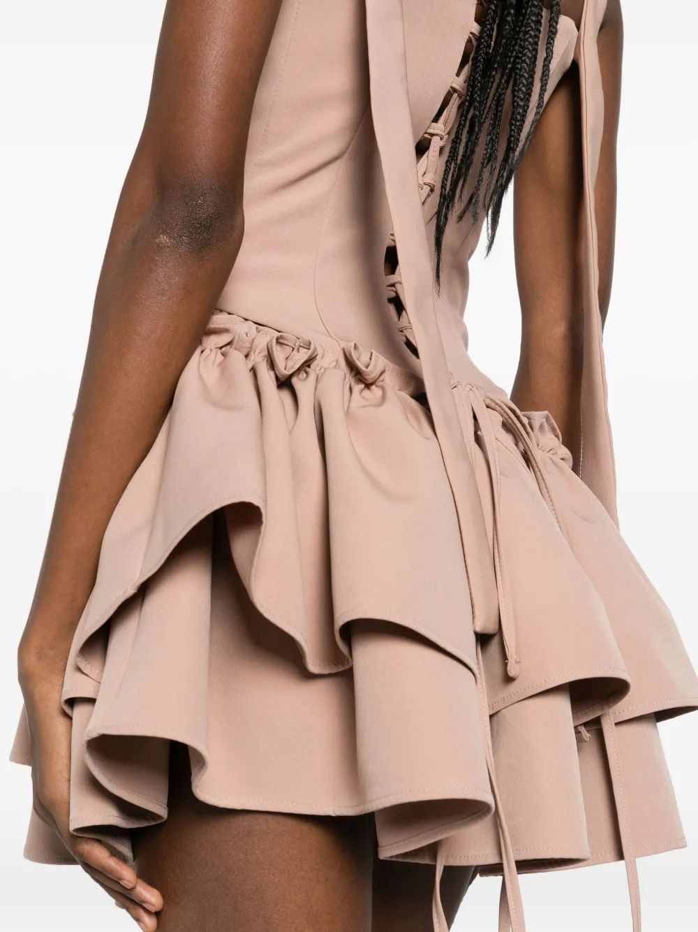 Rhizome Katya Ruffle-detail Mini Skirt In Brown