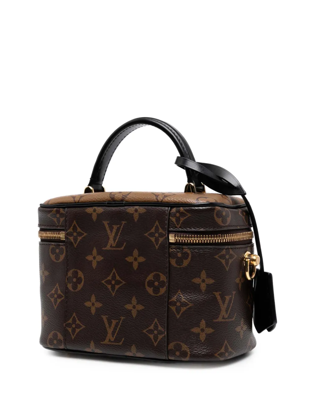 Pre-owned Louis Vuitton 2021-2025 Monogram Reverse Vanity Pm Satchel In Brown