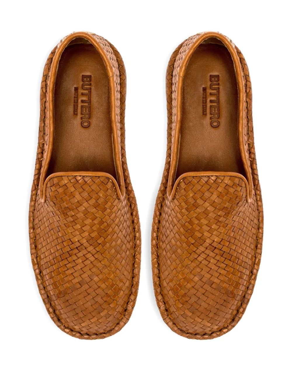 Buttero Leather Loafers In Brown
