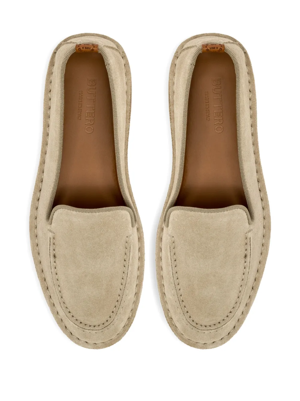 Buttero Suede Loafers In Neutral
