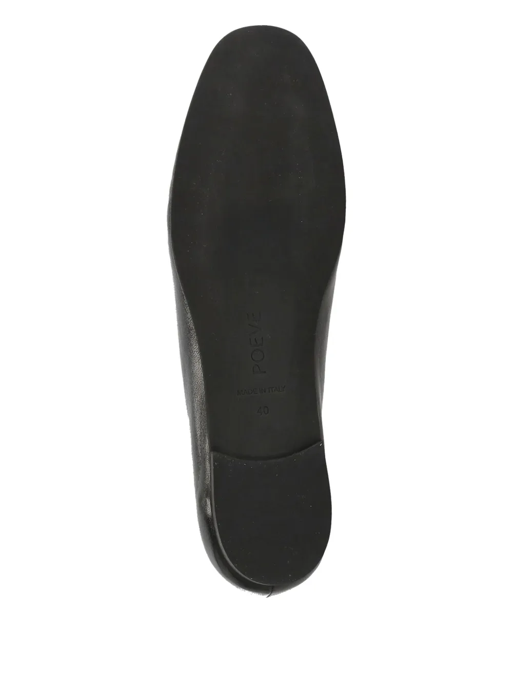 Poeve Reese Round-toe Leather Ballet Flats In Black