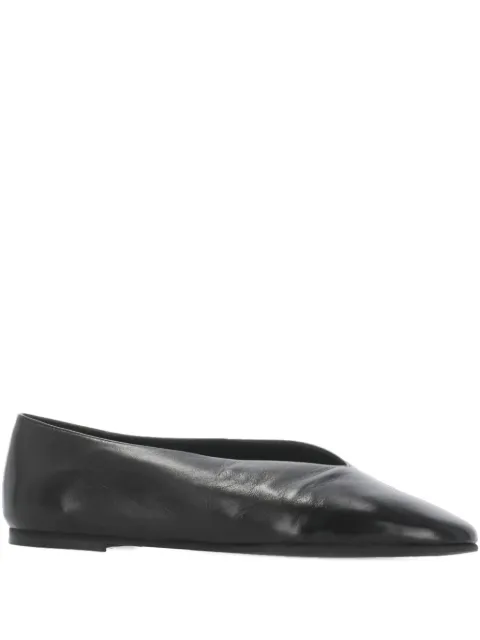 POEVE flats Reese de piel con puntera redonda 