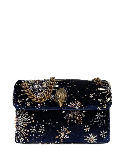 Kurt Geiger London mini bead-embellished velvet shoulder bag