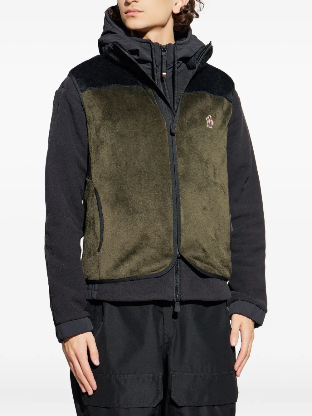 Moncler Grenoble Bodywarmer met ritssluiting en logo Groen
