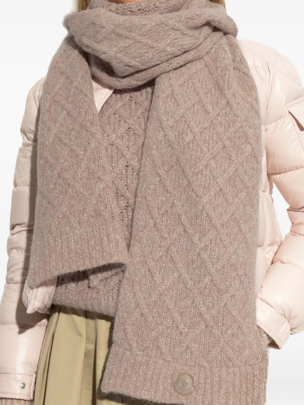 Moncler Alpaca Wool-blend Scarf In Brown