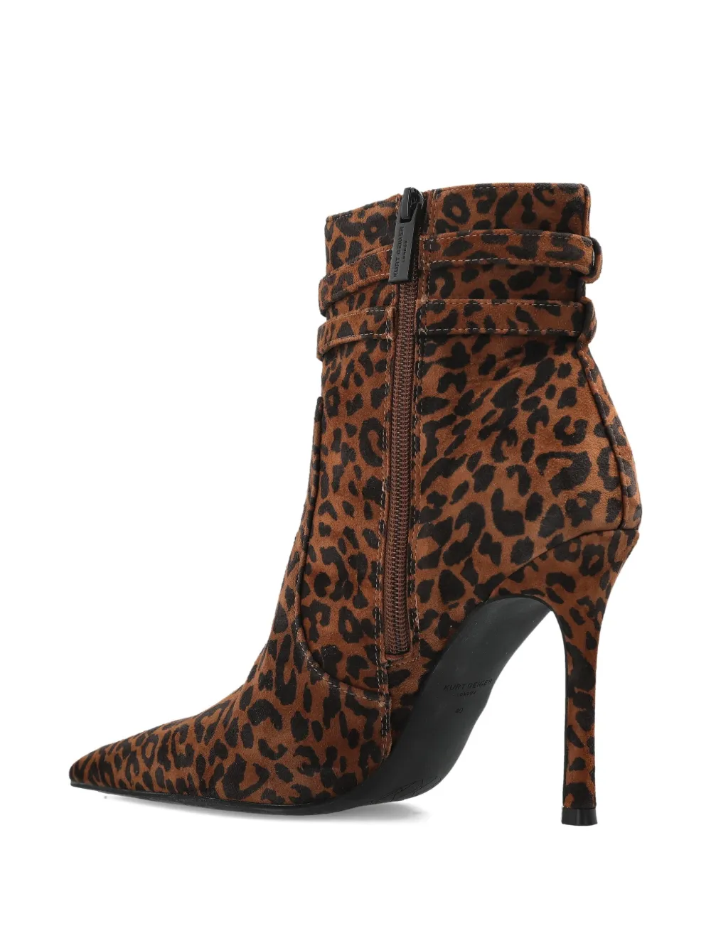 Kurt Geiger London Enkellaarzen met luipaardprint en gespdetail Bruin