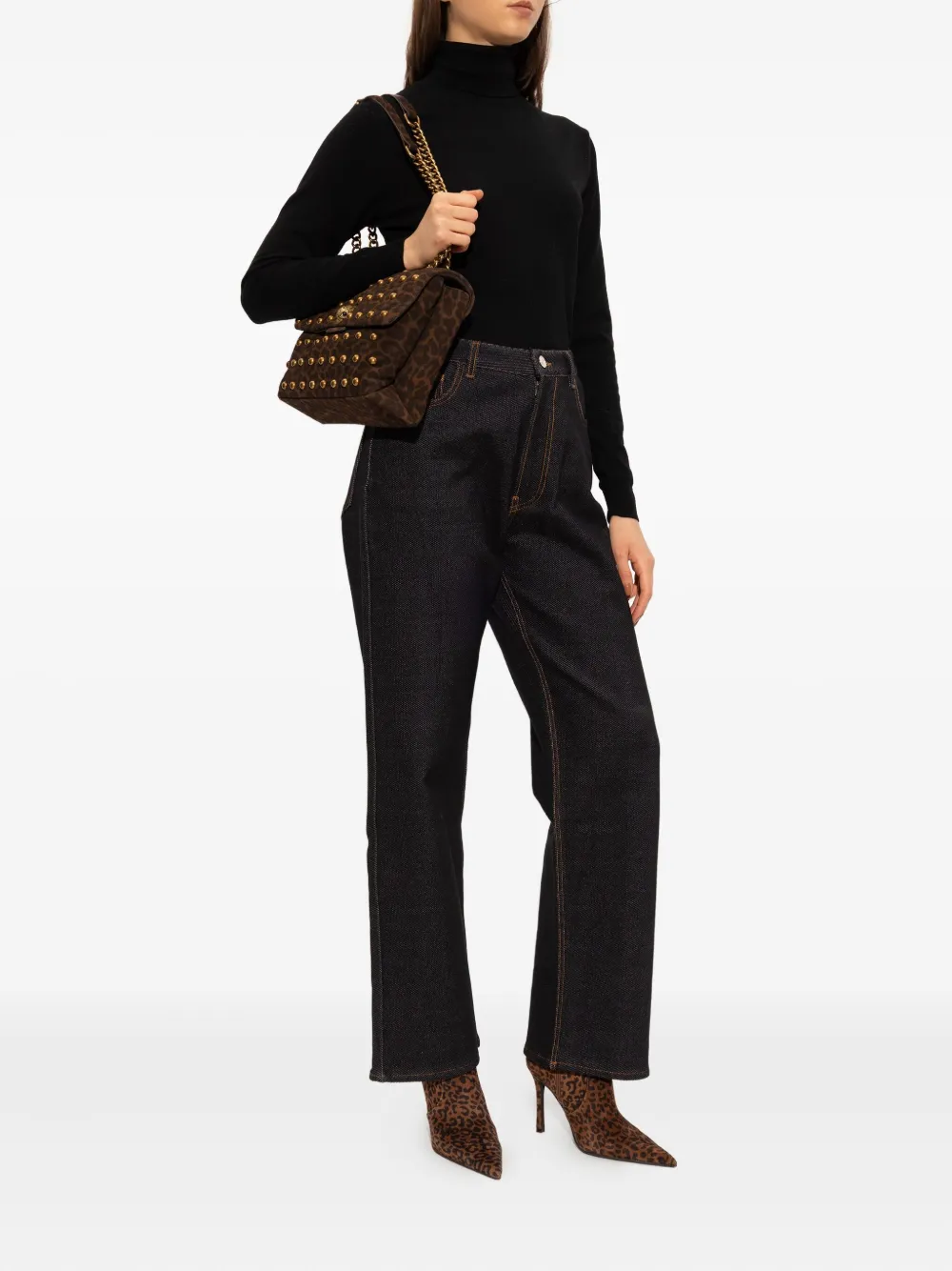 Kurt Geiger London Enkellaarzen met luipaardprint en gespdetail Bruin