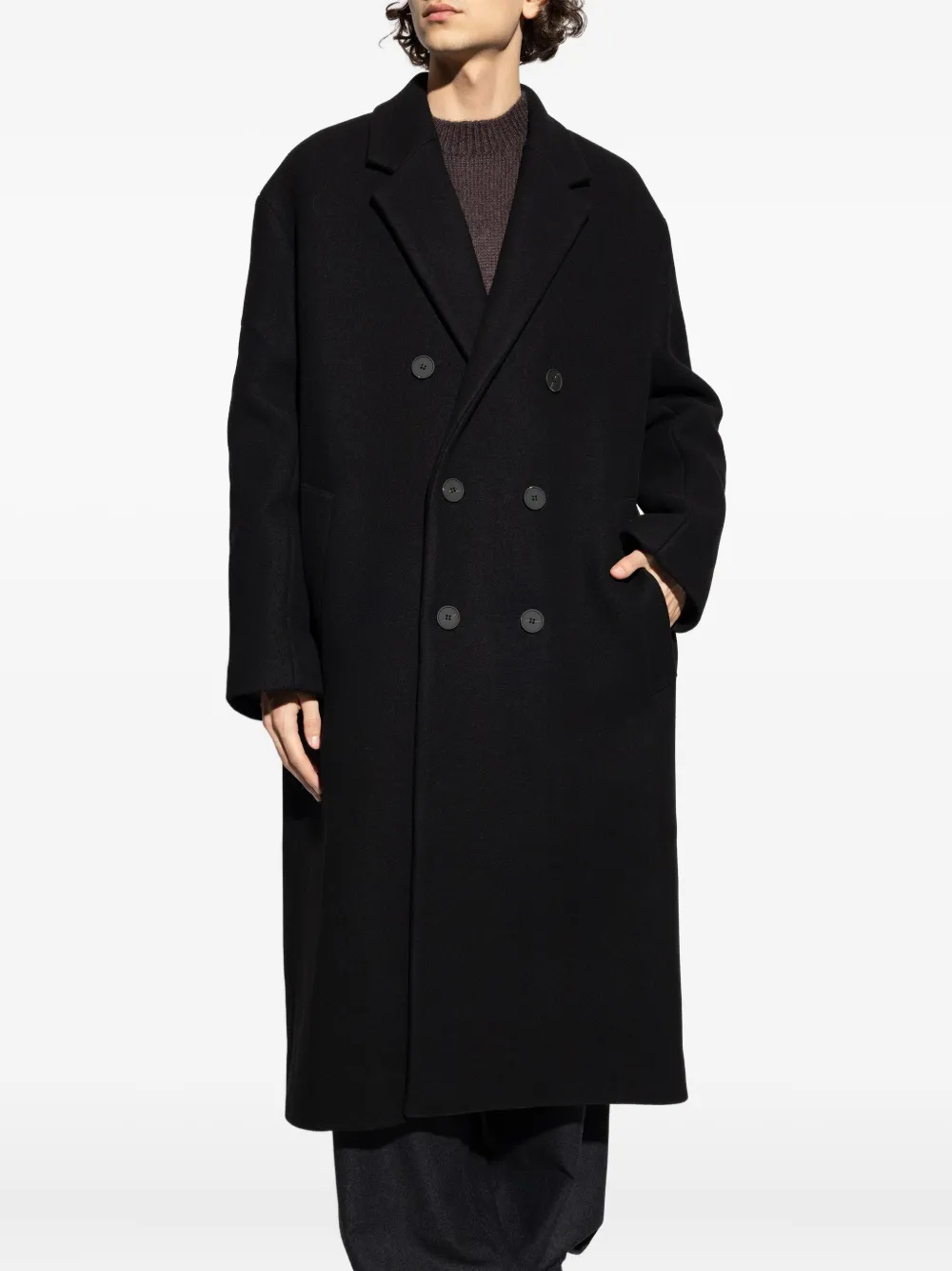 Studio Nicholson Diall jas met dubbele rij knopen Zwart