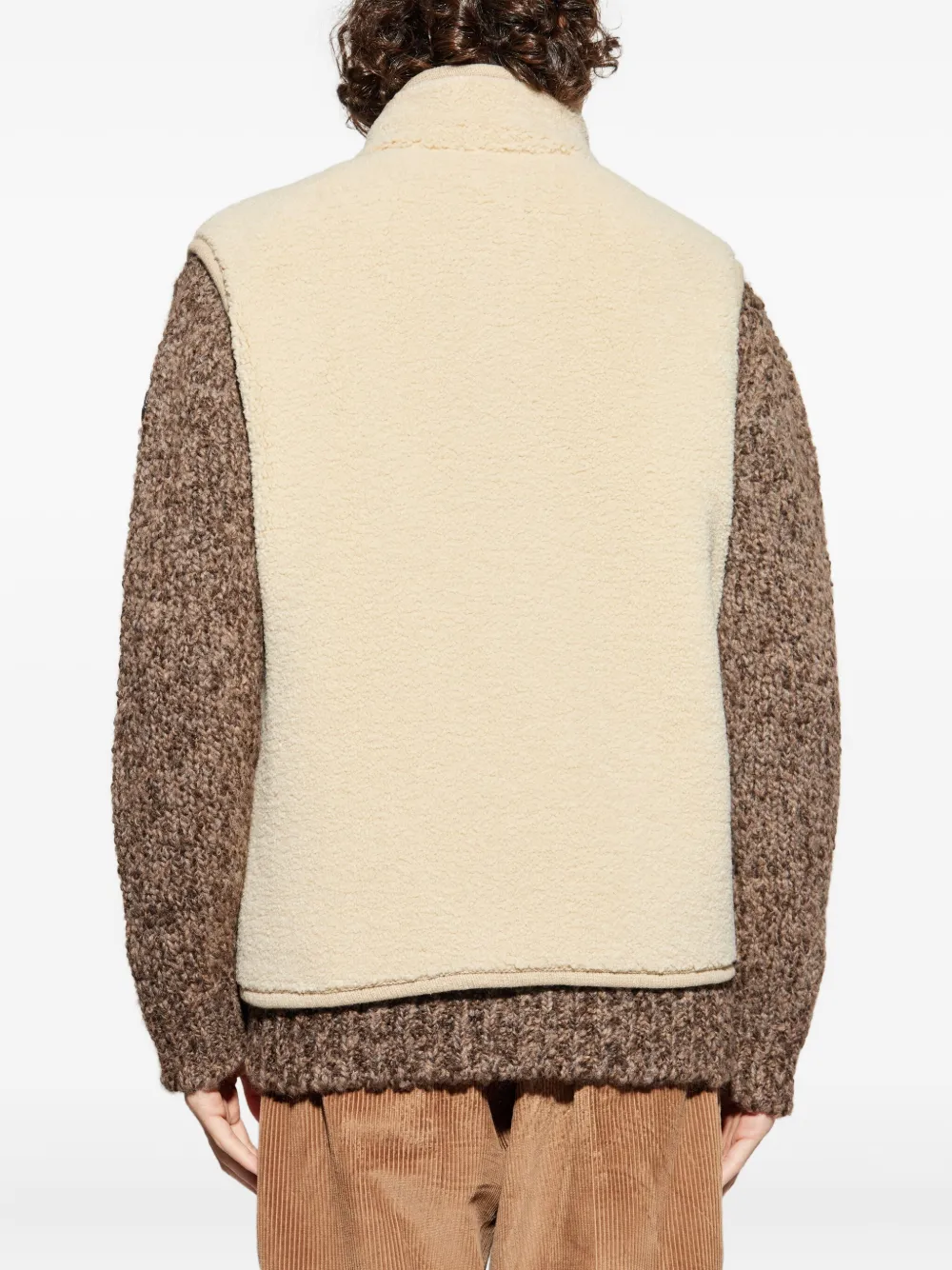 Moncler Zip-up Patch-pocket Gilet In Neutral