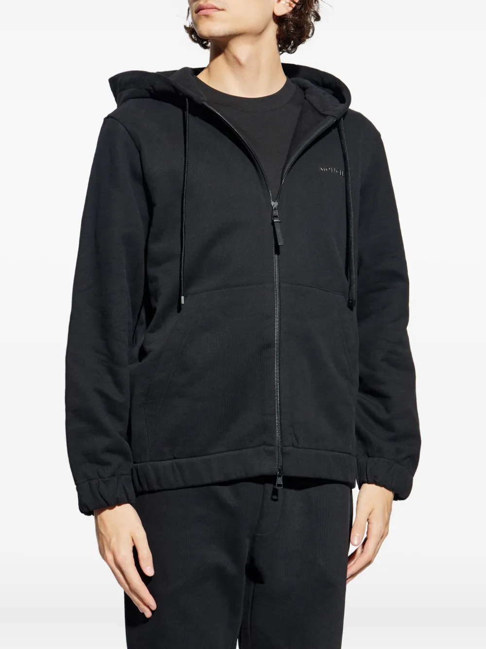 Moncler Long Sleeve Hooded Sweatshirt In Black