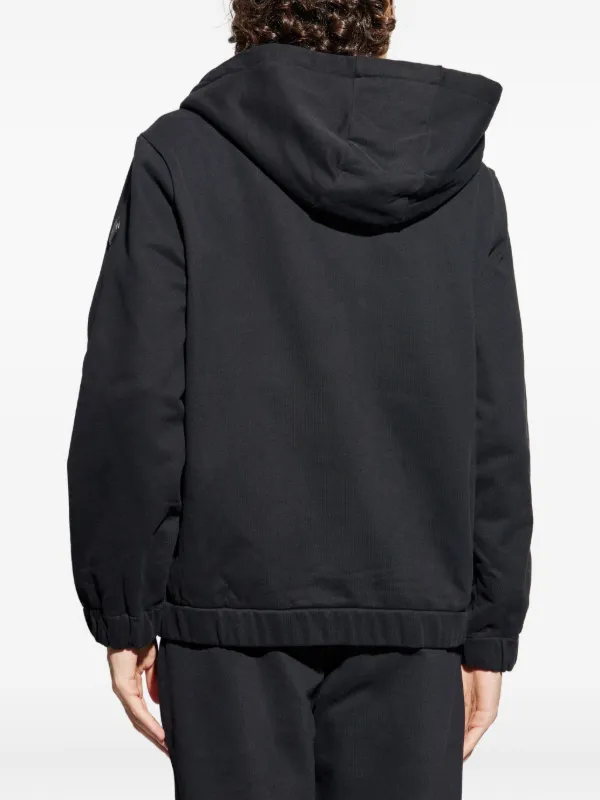 MONCLER ブラック ジップアップパーカー Moncler zip-up Hoodie | Black | FARFETCH