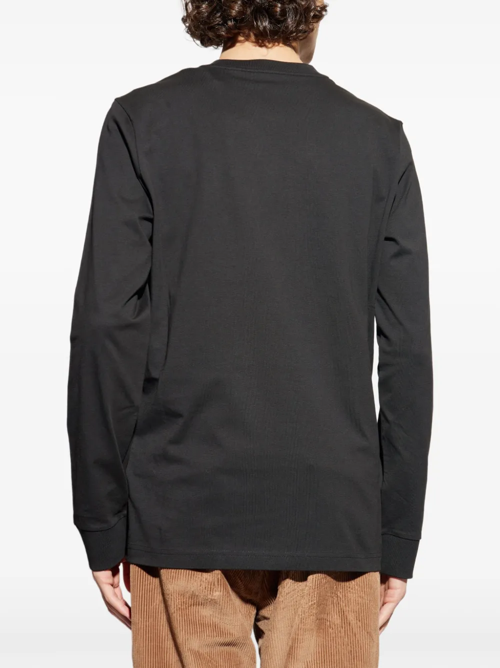 Moncler T-shirt met logopatch en lange mouwen Zwart