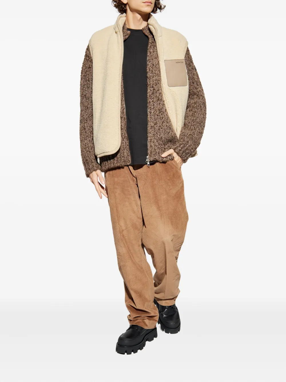 Moncler leather-patch zip-up cardigan | Cardigans | Image 2