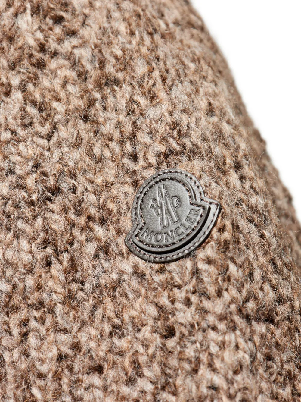 Moncler Vest met leren patch en rits Bruin