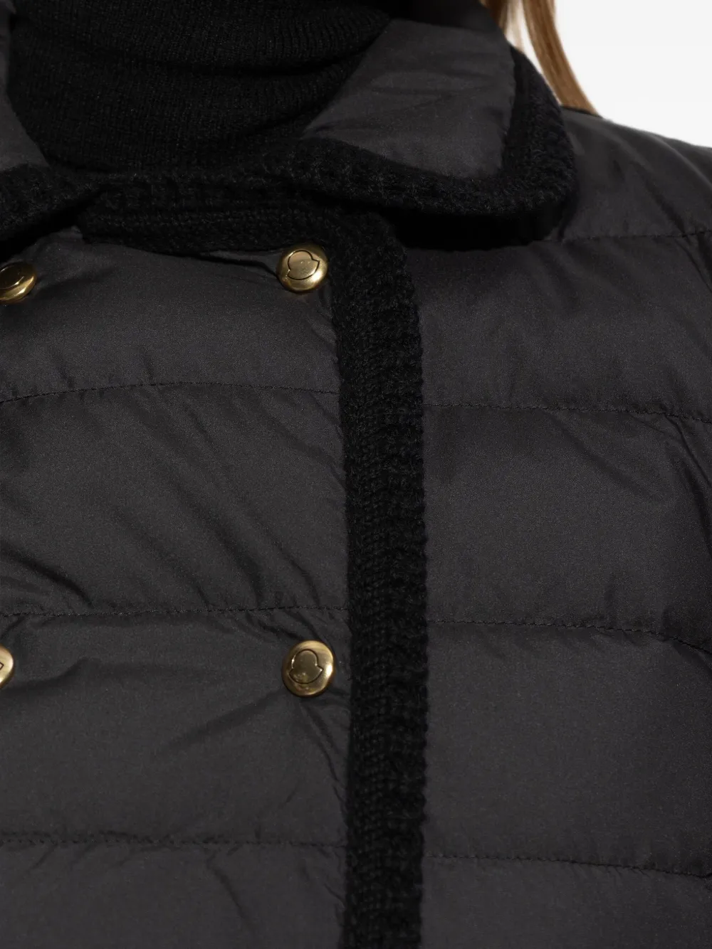 Moncler Mantel met dubbele rij knopen Zwart