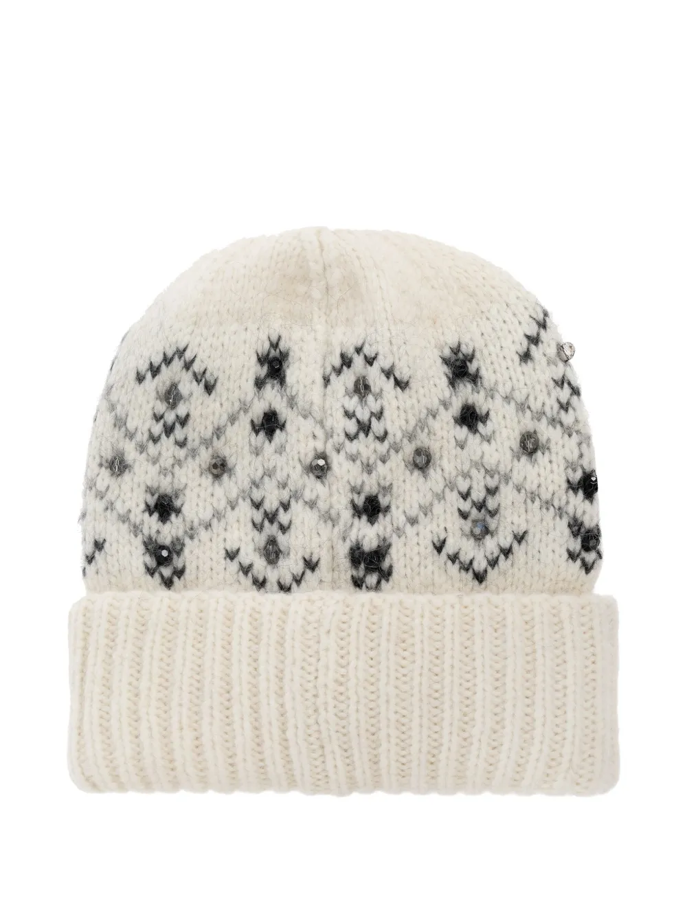 Moncler crystal-embroidered beanie - Beige