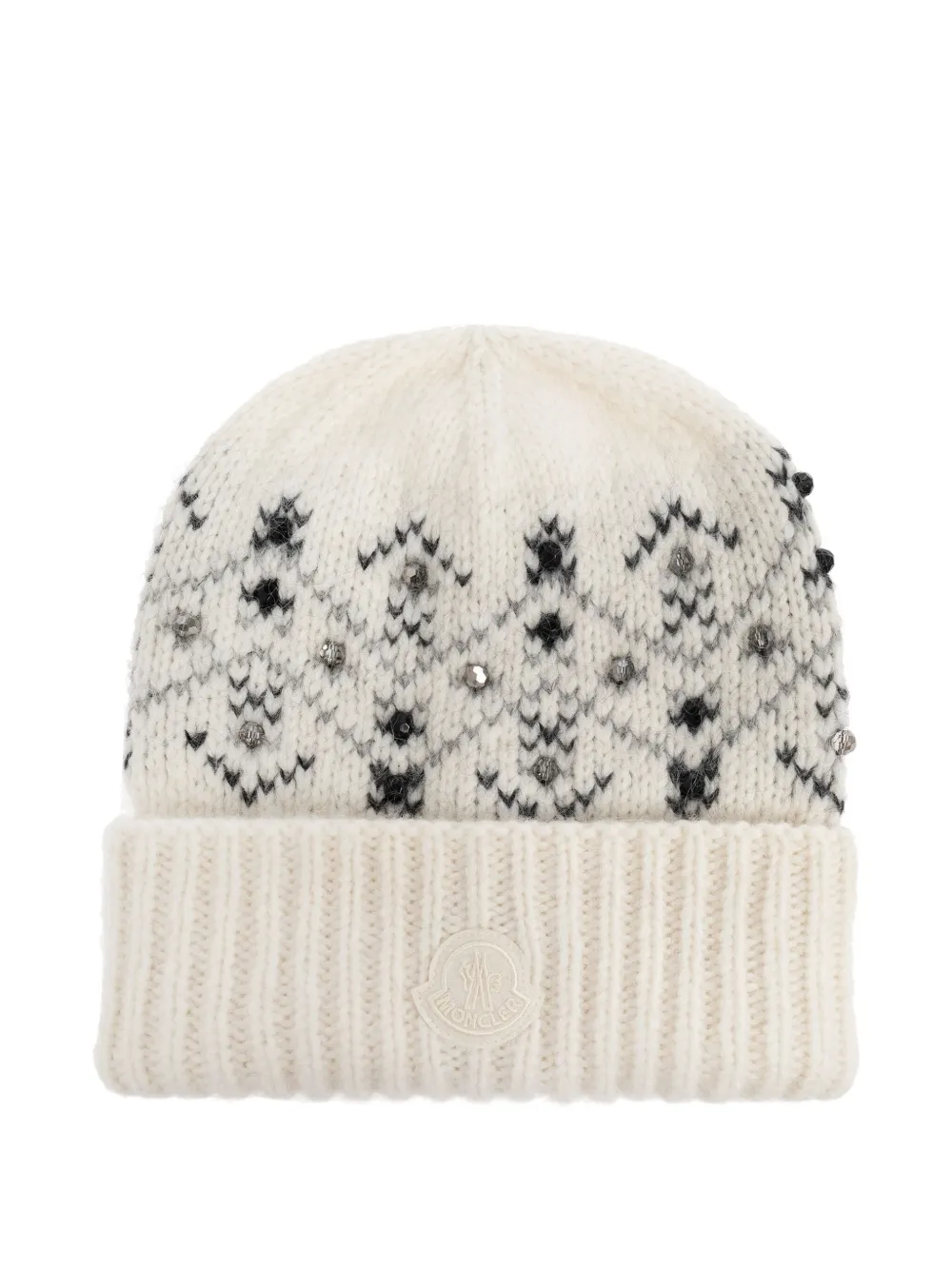 Moncler crystal-embroidered beanie | Neutrals | Image 1