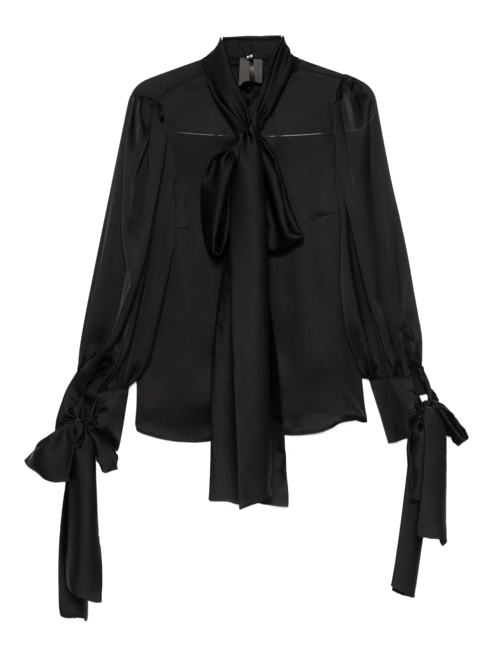 Rhizome Bow-tie Silk Blouse In Black