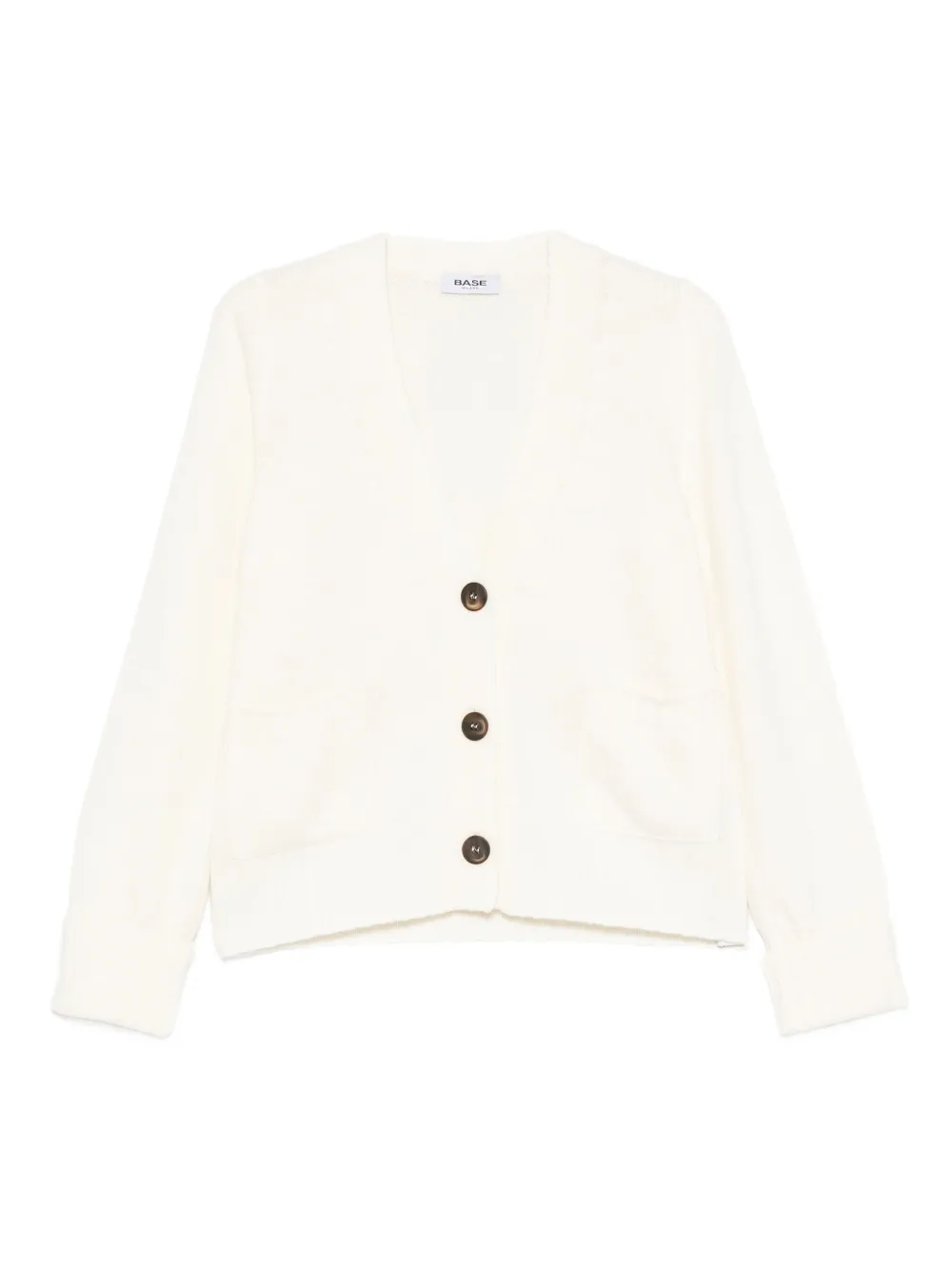 base Vネック カーディガン - ホワイト