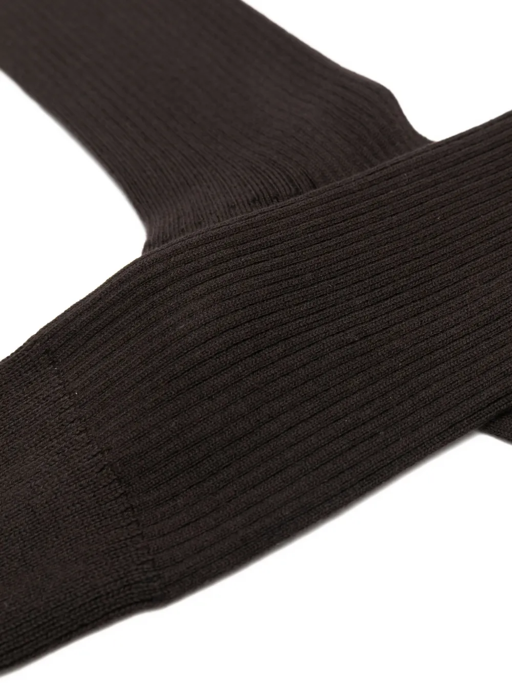 Sunspel Ribbed Socks In Brown