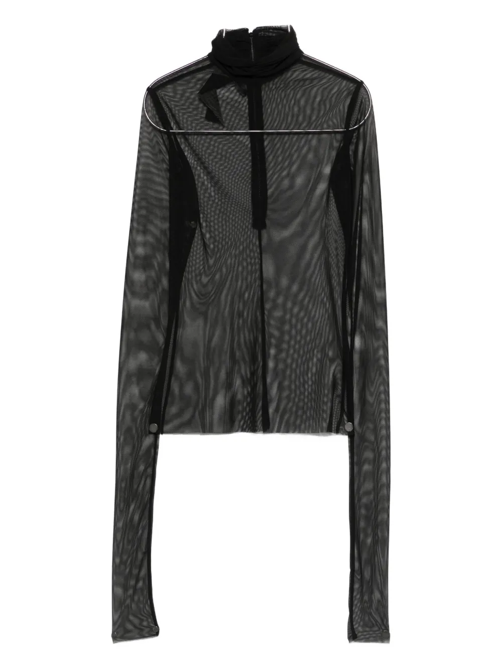 Rhizome Sovino Tulle Turtleneck Top In Black