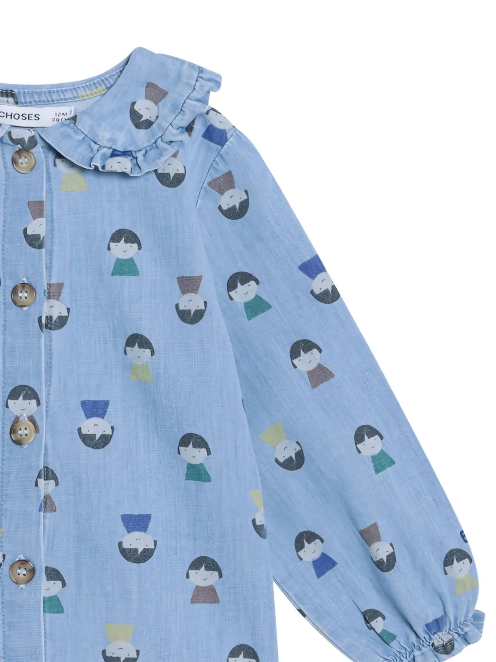 Bobo Choses Shirt met ruches print en lange mouwen Blauw