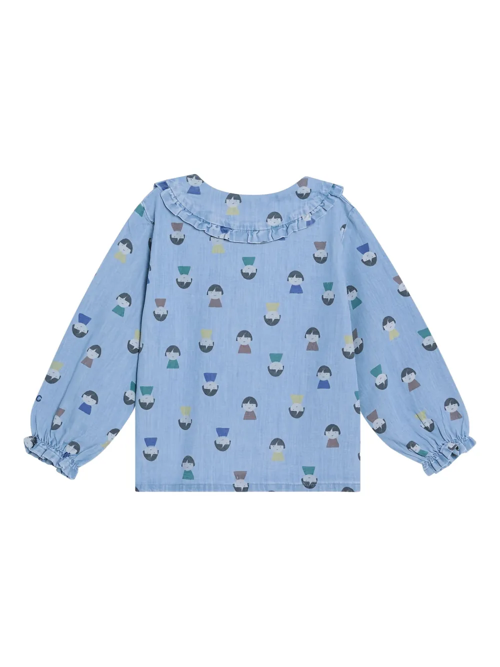 Bobo Choses Shirt met ruches print en lange mouwen Blauw