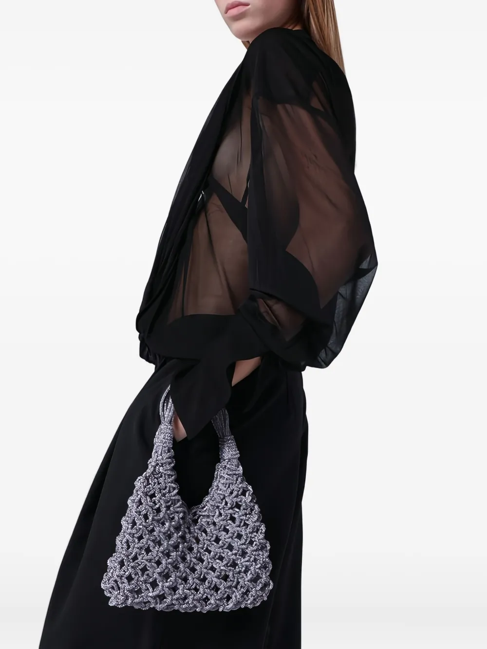 Hibourama Kleine Vannifique schoudertas verfraaid met kristallen - Paars