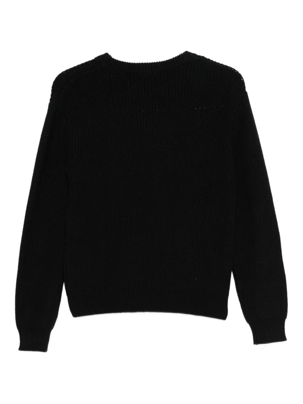 Msgm Logo Crew-neck Sweater In Black